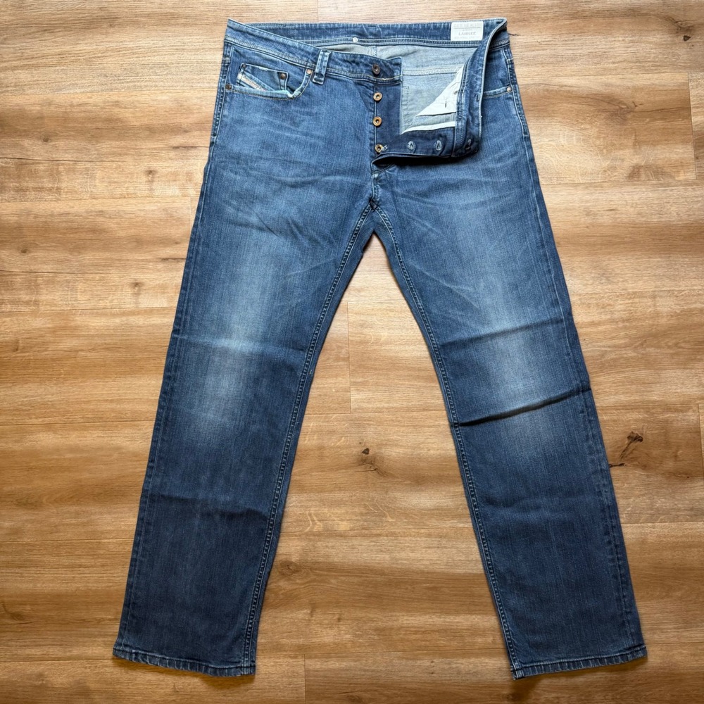 Diesel Larkee Jeans Men 36x32 Blue Straight Leg Stretch Denim Medium Wash 008B2